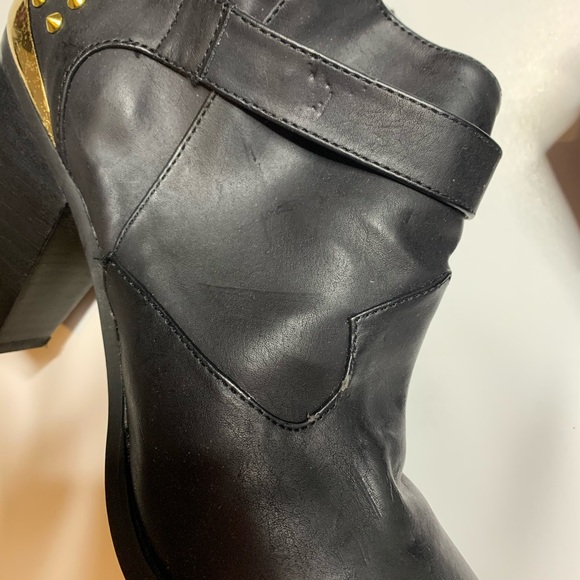 Matisse Kira Studded Gold Ankle Boots - Picture 3 of 8